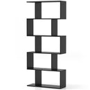 5-Tier Bookshelf with Anti-Toppling Device for Living Room Home Office-Rustic Brown by DirectDeals