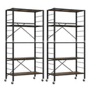 5-Tier Foldable Shelving Unit with Detachable Wheels and Anti-Toppling System-Black by LJGDeals