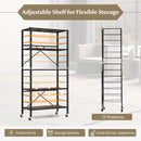 5-Tier Foldable Shelving Unit with Detachable Wheels and Anti-Toppling System-Black by LJGDeals