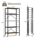 5-Tier Foldable Shelving Unit with Detachable Wheels and Anti-Toppling System-Black by LJGDeals
