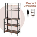 5-Tier Kitchen Bakers Rack with Hutch and Open Shelves-Rustic Brown by LJGDeals