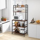5-Tier Kitchen Bakers Rack with Hutch and Open Shelves-Rustic Brown by LJGDeals