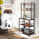 5-Tier Kitchen Bakers Rack with Hutch and Open Shelves-Rustic Brown by LJGDeals