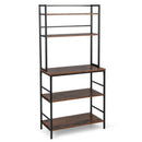 5-Tier Kitchen Bakers Rack with Hutch and Open Shelves-Rustic Brown by LJGDeals