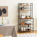 5-Tier Kitchen Bakers Rack with Hutch and Open Shelves-Rustic Brown by LJGDeals