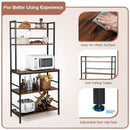 5-Tier Kitchen Bakers Rack with Hutch and Open Shelves-Rustic Brown by LJGDeals