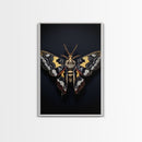 Framed Death Head Moth Canvas Print, Acherontia, Taxidermy Art, Dried Butterfly Print, Bug Wall Art Hanging Decor, Goth Art, Halloween Art