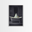 Ghost Bathroom Canvas, Dark Romantic Ghost Standing in Bathroom Creepy,  Ghost in the Bath tub Wall Art Halloween Canvas, Funny Halloween