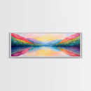 Abstract Watercolor Painting Landscape, Canvas Print, Rainbow Landscape Painting, Nursery Decor, Above Sofa Art