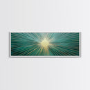 Boho Sunburst Canvas Print, Retro Vibes, Eclectic Wall Art, Large and Wide Horizontal Panoramic Framed Canvas, Minimalist Above Bed Decor