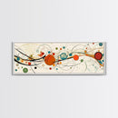 Retro Atomic Age Inspired Abstract Art, Framed Canvas Print, Solar System in Abstract, Mid-century modern Inspired Vintage Art