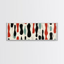 Mid Century Modern Wall Art Framed Canvas - Rain Drops - Panoramic Modern Wall Art Print - Above Bed or Above Sofa Wall Art, Modern Art