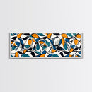 Mid Century Modern Art - Floral Abstract Pattern - Panoramic Canvas Print - Retro Loft Art - Large Wall Art - Geometric Abstract Art