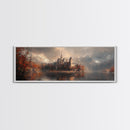 Dark Moonlit Gothic Castle, Framed Canvas Print, Dark Fantasy Painting, Dark Academia, Ready To Hang Art, Moody Decor