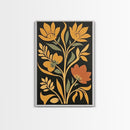 Flower Market Print Framed Canvas Print Mid-Century Modern Botanical Wall Art Boho Modern Farmhouse Living Room Art