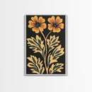 Beautiful Boho Wild Flower Wall Art Canvas Print, Framed Canvas Wall Art Botanical Print Boho Minimalist Home Decor For Living Room