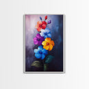 Wild Flower Painting Print On Canvas, Wood Framed Wall Art, Original Art, Flowers Painting, Botanical Print, Modern Art, Living Room Wall Art