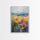 Small Wild Flower Painting Print, Wood Framed Canvas, Botanical Wall Art, Extra Large Art, Oversized Home Decor, Gallery Wall Decor, Wildflower Art