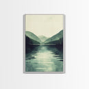 Emerald Green Landscape Painting Print, Wood Framed Canvas Art, Jade Green, Soothing Home Decor, Bed Room Wall Art