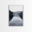 Moody Decor, Grey Scale Charcoal Sketch Print, Framed Canvas Print, Black and White Landscape Painting Print