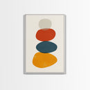 Watercolor Print Of A Cairn, Rock Stack Canvas Print, Mid Century Modern Art, Cairn Art, White Background Boho Living Room Decor