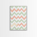 Pastel Chevron Zig Zag Pattern Wall Art, Mid Century Modern Boho Style Home Decor, Living Room Wall Hanging