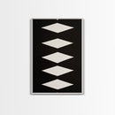 White Diamonds Geometric Aztec Terracota Canvas Print, Modern Farmhouse, Southwestern Art, Arizona Art, Black and White Wall Art