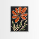 Framed Canvas Wall Art Abstract Botanical Floral Print, Boho Mid-century Modern Floral Canvas Print, Minimalist Boho Modern Art