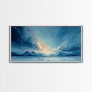 The Arctic - Framed Canvas Print - Wood Framed Wall Art - Landscape Oil Painting - Minimalist Landscape Wall Art