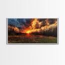 Fields Of East Texas, Framed Canvas Print, Photography Style Landscape Art, Horizontal Decor, Modern Farmhouse Wall Art, Living Room Decor
