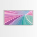 Pastel Highway Framed Canvas Print, Retro Wall Art, Mid-Century Modern Abstract Art
