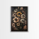 Macabre Halloween Decor, Creepy Flowers With Eyes Canvas Print, Dark Academia Wall Art, Surreal Spooky Gothic Decor, Witchy Art