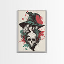 Portrait of A Witch, Framed Canvas Print, Halloween Decor, Witchcraft, Goth Art, Dark Academia Wall Art, Halloween Poster Art