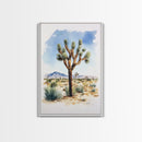 Watercolor Painting Print of Joshua Tree, Framed Canvas Print, Joshua Tree Art, Joshua Tree California Wall Art, Modern Farmhouse Art