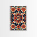 Floral Pattern Wall Art, Mexican Tile Pattern Framed Canvas Print, Chicano Art, Textile Inspired Wall Art, Southwestern Pueblo Style Art