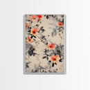 California Poppy Wall Art Framed Canvas Print, Wood Framed Art, Floral Pattern, Flower Painting Farmhouse Wall Art