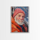 Fisherman Painting Canvas Print, Fisher Decor, Fisherman Wall Art, Oil Painting Of a Fisherman Canvas Print, Alaskan Wall Art