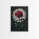 Rose Painting Print, Wood Framed Canvas Print, Beautiful Rose Painting Abstract Wall Art, Minimalist Floral Decor, Flowers Print, Floral Wall Art