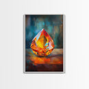 Gemstone Painting Print, Framed Canvas Print, Gemstones Wall Art, Precious Stone Painting, Red Gem, Ruby Painting, Antique Minerals Decor