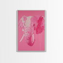 Preppy Elephant Painting Print, Trendy Wall Art, Animal Print, Framed Canvas Print, Wood Framed Art, Dorm Decor, Apartment Art