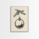 Christmas Tree Ornament Canvas Print, Retro Home Decor, Boho Christmas