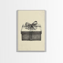 Sketch of A Christmas Gift Canvas Print - Framed Canvas - Minimalist Christmas Art - Boho Christmas Art - Rustic Christmas Art