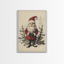 Sketch of Santa Canvas Print - Framed Canvas - Minimalist Christmas Art - Boho Christmas Art - Rustic Christmas Art