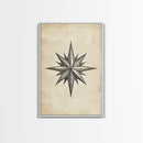 Sketch Of The North Star Canvas Print - Framed Canvas - Minimalist Christmas Art - Boho Christmas Art - Rustic Christmas Art