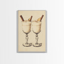 Retro Eggnogg Canvas Print - Framed Canvas - Minimalist Christmas Art - Boho Christmas Art - Rustic Christmas Art