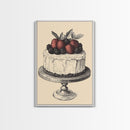 Kitchen Wall Art, Cake Painting Still Life Framed Canvas Print, Dining Room Wall Artt