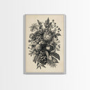 Vintage Christmas Wall Art Canvas Print - Framed Canvas - Minimalist Christmas Art - Boho Christmas Art - Rustic Christmas Art