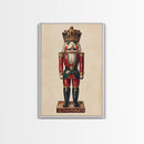 Sketch of a Nutcracker Canvas Print - Framed Canvas - Minimalist Christmas Art - Boho Christmas Art - Rustic Christmas Art