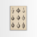 Retro Christmas Ornaments Canvas Print - Framed Canvas - Minimalist Christmas Art - Boho Christmas Art - Rustic Christmas Art