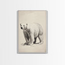 Polar Bear Canvas Print - Framed Canvas - Minimalist Christmas Art - Boho Christmas Art - Rustic Christmas Art